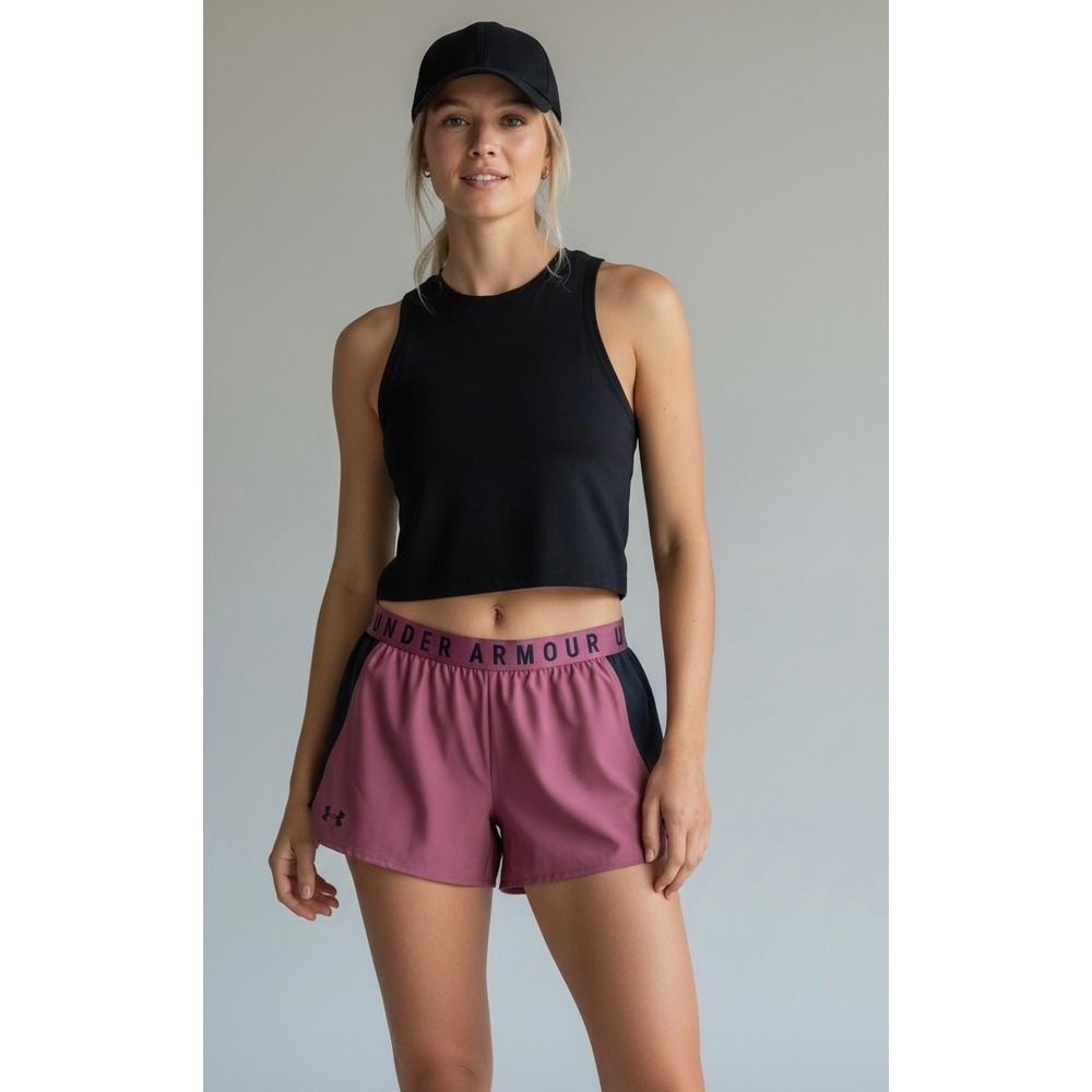 Under Armour‎ Play Up 3.0 HeatGear Shorts Large Pink Black Athletic Running Core
